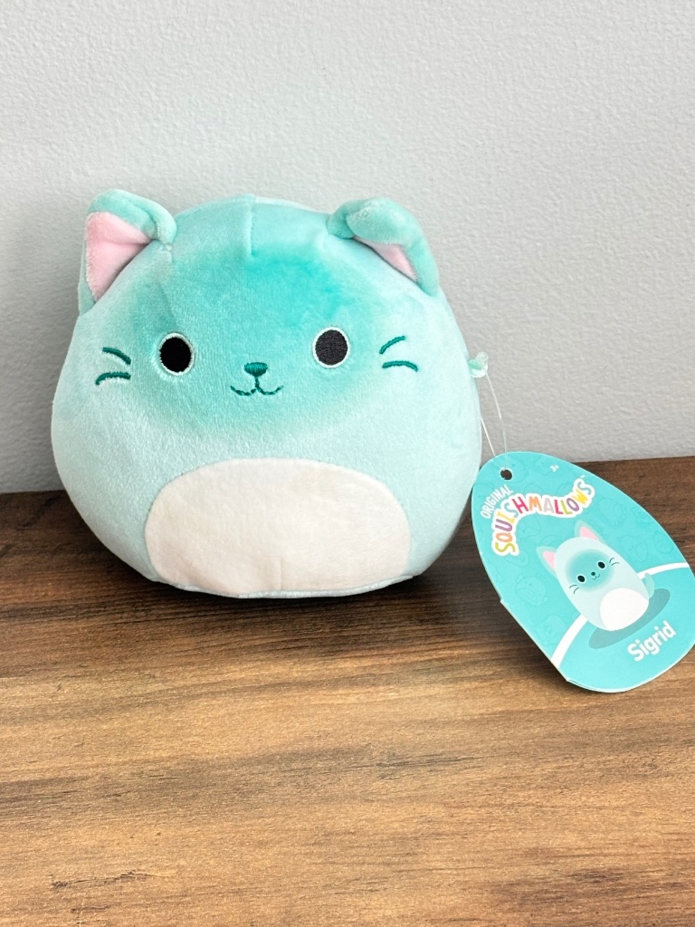 NWT Squishmallow Sigrid the Teal Cat 5" Blue Plush Stuffed Animal Turquoise New